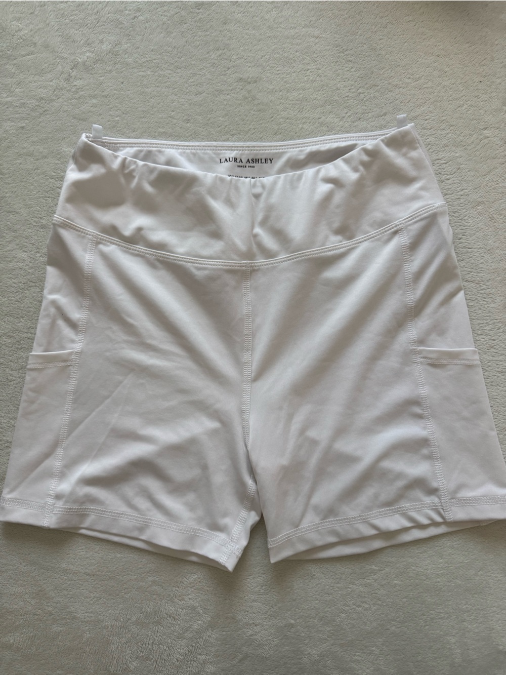 Laura Ashley White Bike Shorts with Built-In Skort Look